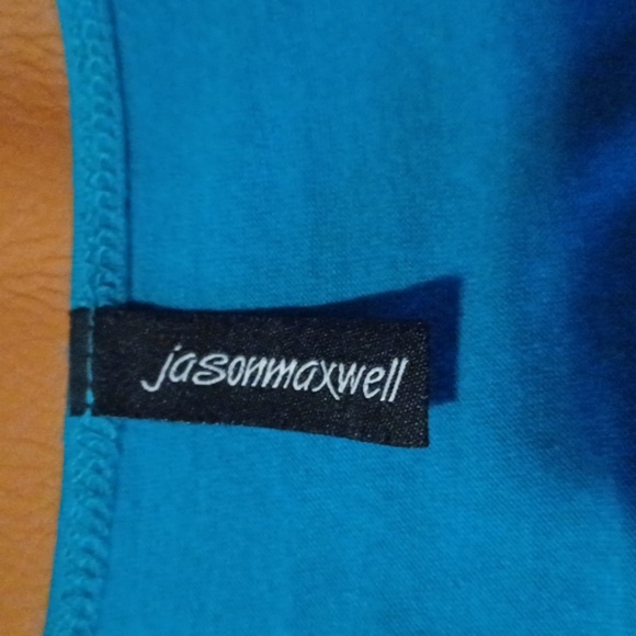 💙🌺Jason Maxwell turquoise Ruched Embellished Tank - Picture 4 of 10